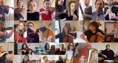 La orquesta se reunió de manera virtual para interpretar El vals de la tarde. Foto: Facebook