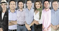 Candidatos a la Alcaldía de Medellín: Víctor Correa, Santiago Gómez, Daniel Quintero, Alfredo Ramos, Beatriz Rave, Juan David Valderrama y Juan Carlos Vélez.