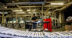 Rotativa durante la impresión de EL COLOMBIANO. Foto: Juan Antonio Sánchez Ocampo