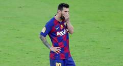 El delantero argentino hizo el primer gol del equipo blaugrana en la derrota 3-2 con Atlético de Madrid. FOTO EFE