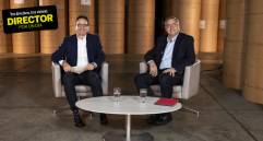 Juan Carlos Mora, presidente de Bancolombia, entrevista a Carlos Enrique Cavelier, presidente de Alquería. FOTO EL COLOMBIANO