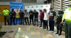 Presuntos integrantes de una organización conocida como los “Conejos”. FOTO FISCALÍA GENERAL DE LA NACIÓN