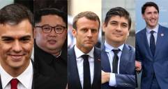 Pedro Sánchez - Kim Jong-un - Emmanuel Macron - Carlos Alvarado Quesada - Justin Pierre James Trudeau