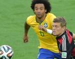Marcelo y Toni Kroos se enfrentaron en el encuentro que Alemania le ganó 7-1 a Brasil en el Mundial del 2014. FOTO AFP