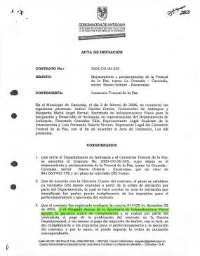 Acta de inicio: 02/02/2006 