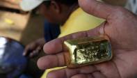 Este es el producto final por el cual se arrasan hectáreas de bosques y se contamina los ríos con mercurio, el oro. Un kilo de este material tiene un precio de 75 millones de pesos, en cualquiera de las compraventas de Antioquia. FOTO MANUEL SALDARRIAGA