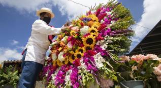 La edición 2020 de la Feria de las Flores se mantiene. La mayoría de las actividades se realizarán a la distancia para evitar aglomeraciones. Será una feria virtual, sin precedentes en la cuidad. Los silleteros siguen siendo los protagonistas. FOTO MANUEL SALDARRIAGA QUINTERO