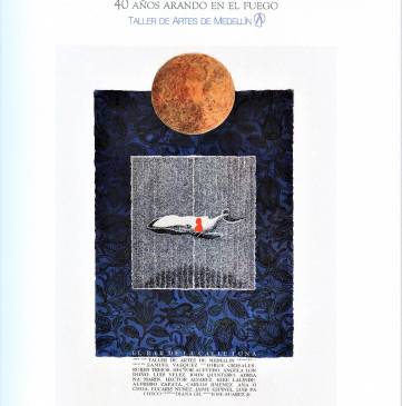 Afiche de la obra de teatro El Bar de la Calle Luna, ilustrado por José Antonio Suárez Londoño. FOTO cortesía taller de artes 