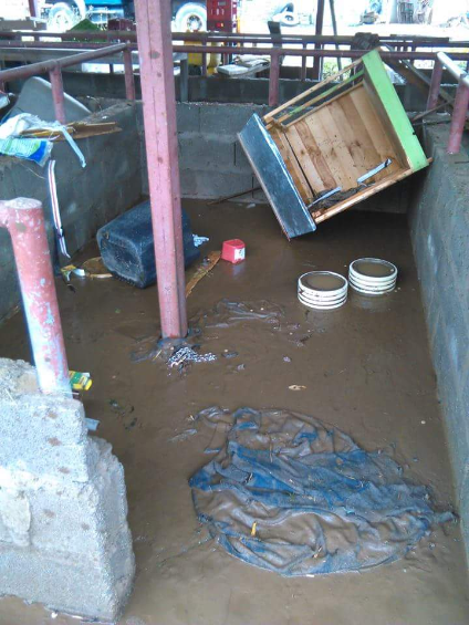 Así quedó el albergue municipal luego de la tormenta.