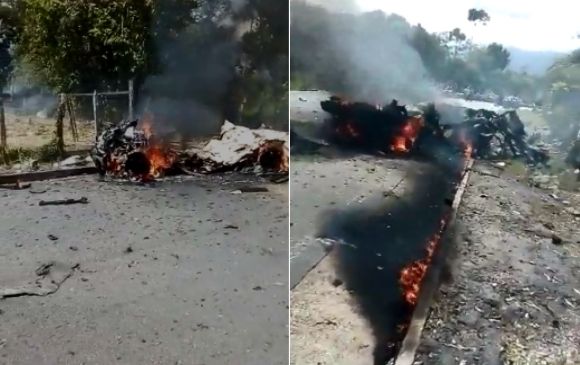 El ataque se dio a 300 metros del lugar donde se llevaba a cabo una reunión entre el Ministerio del Interior y comunidades indígenas. FOTO TWITTER