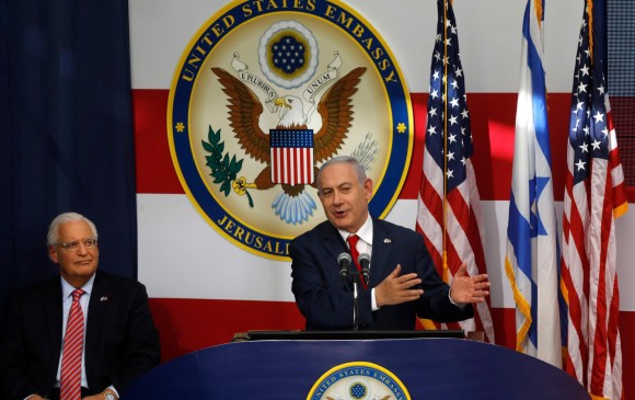 Anuncio del cambio de la sede de la embajada de Estados Unidos para Jesusalén. FOTO AFP