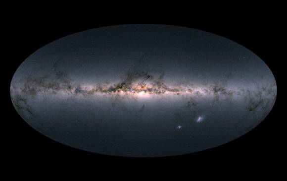 Mapa de la Vía Láctea con los datos Gaia, a donde llegan las estrellas de otras galaxias. Foto ESA