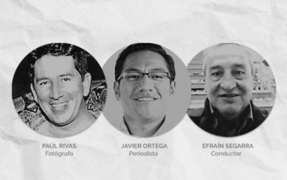 Los periodistas y el conductor que fueron asesinados.