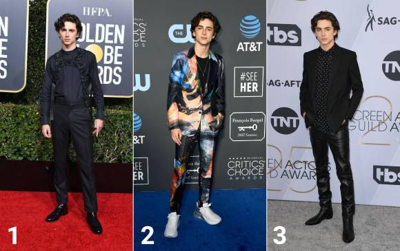 Timothée Chalamet tiene su propio estilo. FOTOS AFP Timothée Chalamet tiene su propio estilo. FOTOS AFP