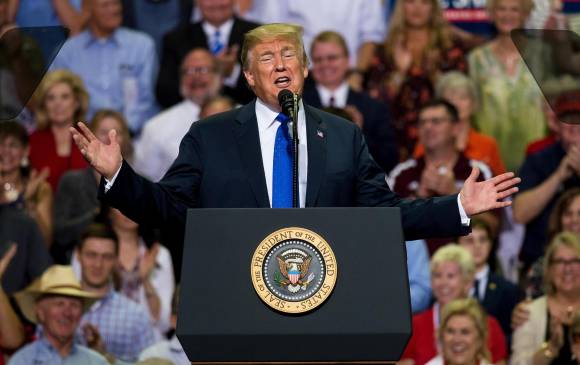 El presidente de Estados Unidos durante un mitin en Mississipi este martes. FOTO: EFE