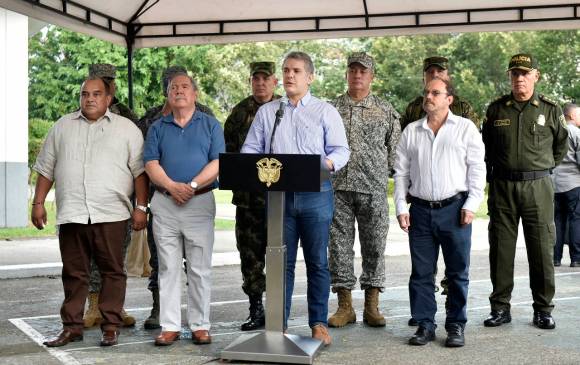 El presidente Iván Duque presidió un consejo de seguridad con todas las autoridades en Arauca. FOTO: Colprensa