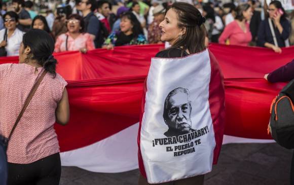 Protestas en Perú contra Pedro Chávarry, fiscal de ese país. Foto: AFP