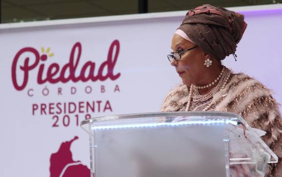 La exsenadora y ahora excandidata presidencial por el movimiento Poder Ciudadano anunció desde la Cámara de Comercio de Bogotá que no tuvo las garantías. FOTO Colprensa