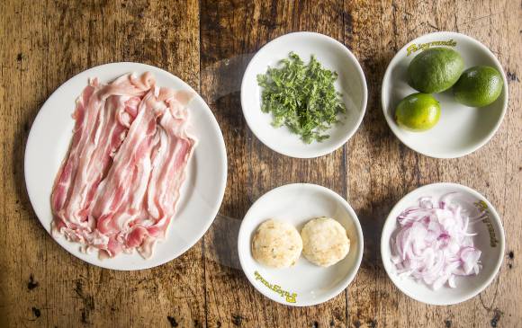 Estos son los ingredientes del ceviche de chicharrón. FOTO Carlos Velásquez Locación Restaurante Palogrande . Estos son los ingredientes del ceviche de chicharrón. FOTO Carlos Velásquez Locación Restaurante Palogrande .