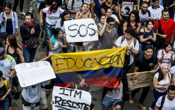 La Personería destacó el buen comportamiento en la marcha por defensa de la universidad pública el miércoles. FOTO JAIME PÉREZ
