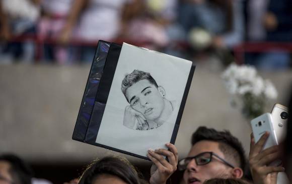 Homenaje y último adiós al youtuber Fabio Legarda, en el Centro de Espectáculos La Macarena, fallecido por una bala perdida en el barrio El Poblado. Foto: Santiago Mesa Rico