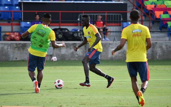 Pese a su corta edad, 22, el defensor central Dávinson Sánchez (derecha) se ha convertido en uno de los hombres de más experiencia y confianza en la Selección. FOTO Cortesía Colfútbol