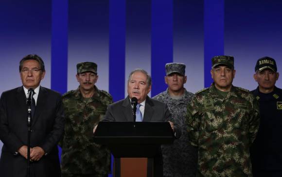 El ministro de Defensa, Guillermo Botero, entregó detalles de la investigación la mañana de este viernes. FOTO COLPRENSA