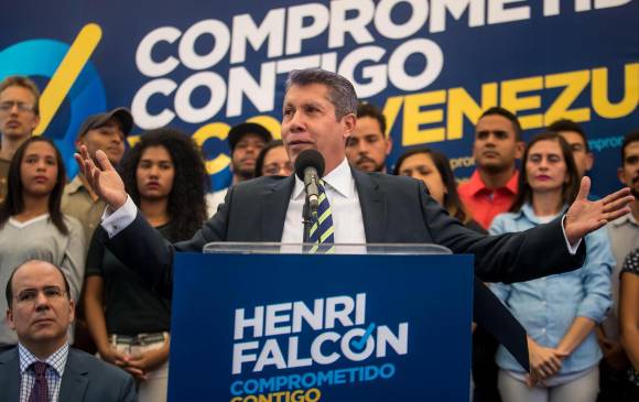 El candidato presidencial Henri Falcón durante la presentación de su campaña. FOTO:EFE