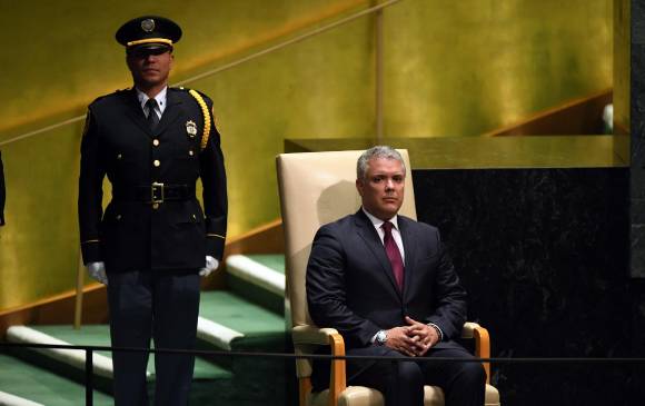 Duque aseguró que la polémica imagen utilizada en su informe ante la ONU: “es una foto de contexto”. Foto: AFP