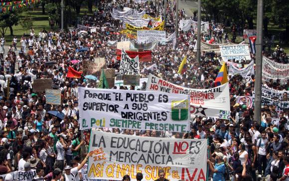 Estudiantes de las 32 universidad públicas saldrán a las calles de Colombia exigiendo recursos. FOTO robinson sáenz