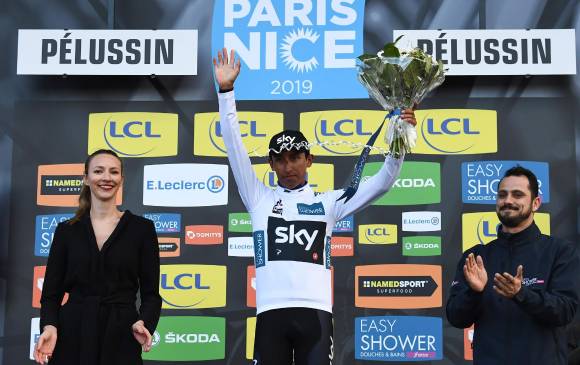 Egan Bernal, del Team Sky, es el mejor colombiano en la general, está en la segunda casilla a 19 segundos de su compañero de equipo, Michal Kwiatkowski. FOTO EFE