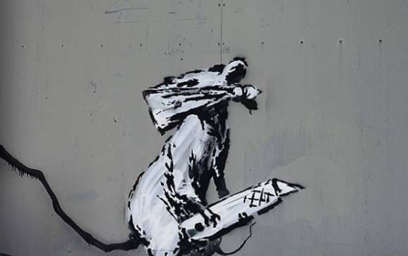 Resultado de imagen de Roban una obra de Banksy en el centro de ParÃ­s