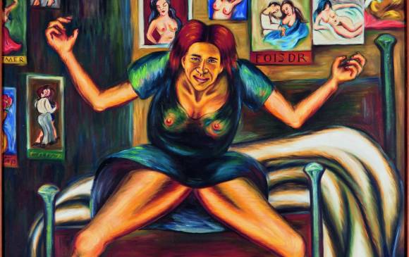 Esquizofrenia en la cárcel. 1940. Detalle de la obra de Débora Arango. Óleo sobre lienzo,162 x 165 cm. Colección Museo de Arte Moderno de Medellín. Foto: cortesía Archivo MAMM. Obra seleccionada por el autor del artículo.