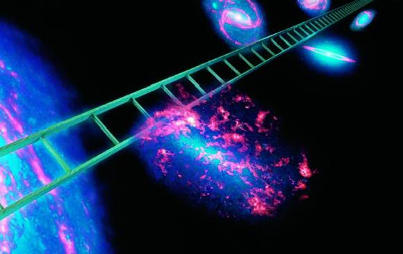 Si se pudiera emplear una escala para llegar a las diferentes galaxias, cada vez tendría que ser más larga, por los constantes desplazamientos en el cosmos. FOTO Nasa/jpl-Caltech