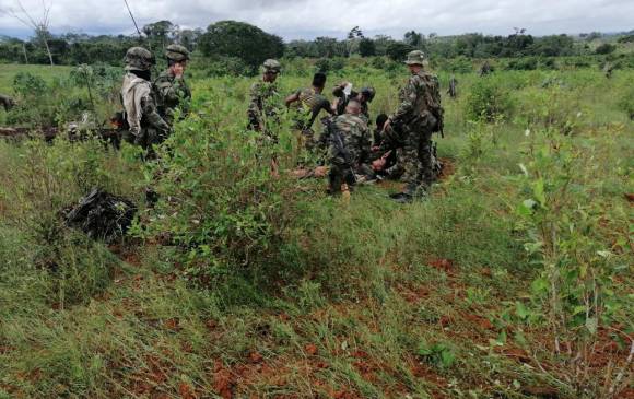 La explosión dejó un soldado herido. FOTO CORTESÍA EJÉRCITO