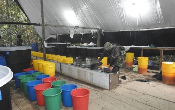 El laboratorio fue destruido por el Ejército. FOTO CORTESÍA EJÉRCITO