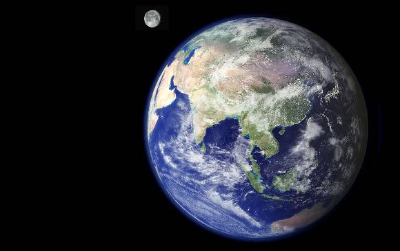 La Tierra con su Luna, hoy en el punto más alejado del Sol. Foto Nasa