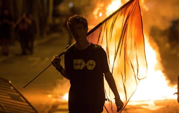 Protestas en Cataluña. FOTO EFE