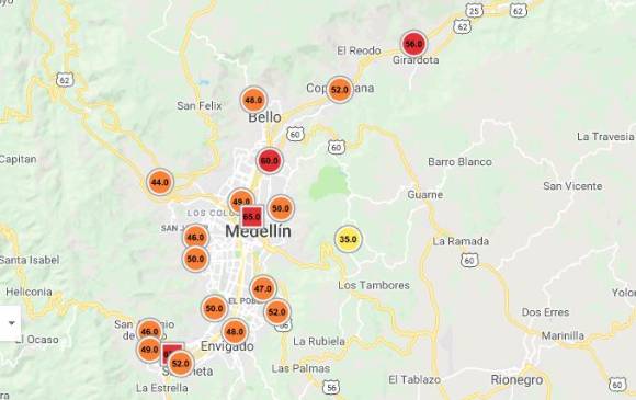 Así estaban las estaciones del Siata a las 7:00 a.m. Así estaban las estaciones del Siata a las 7:00 a.m.