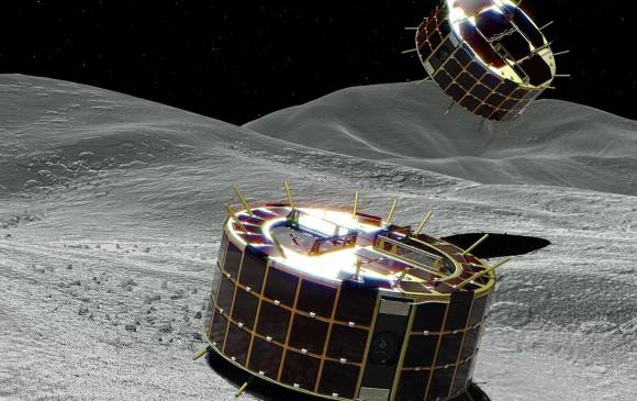 Dos robots fueron lanzados por la nave espacial Hayabusa 2 al asteroide Ryugu. Cada explorador tiene el tamaño de una naranja. Foto: JAXA / EPA