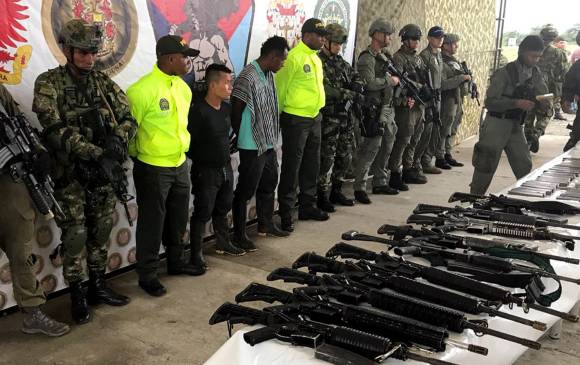 En el último operativo contra el frente Oliver Sinisterra liderado por alias Guacho, murieron seis de sus integrantes, cinco fueron capturados y se incautó material de guerra. FOTO Cortesía Policía
