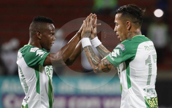 Dayro llegó a seis goles por Copa Águila con Nacional. Yerson Candelo, por su parte, cumplió con un buen partido, de lo mejor con la camiseta verdolaga este semestre. FOTO manuel saldarriaga