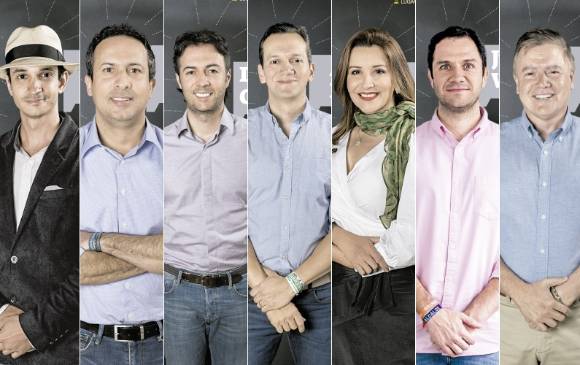 Candidatos a la Alcaldía de Medellín: Víctor Correa, Santiago Gómez, Daniel Quintero, Alfredo Ramos, Beatriz Rave, Juan David Valderrama y Juan Carlos Vélez.