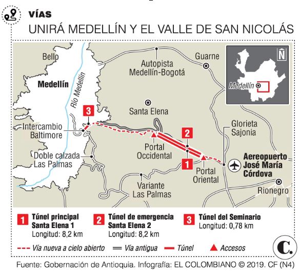 Inauguración del Túnel de Oriente se corre: será el 15 de agosto