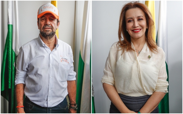 Para los candidatos Jesús Aníbal Echeverri y Beatriz Rave fue difícil la consecución de los avales de los partidos De la U y Verde, para aspirar a la Alcaldía de Medellín. FOTOS Manuel saldarriaga