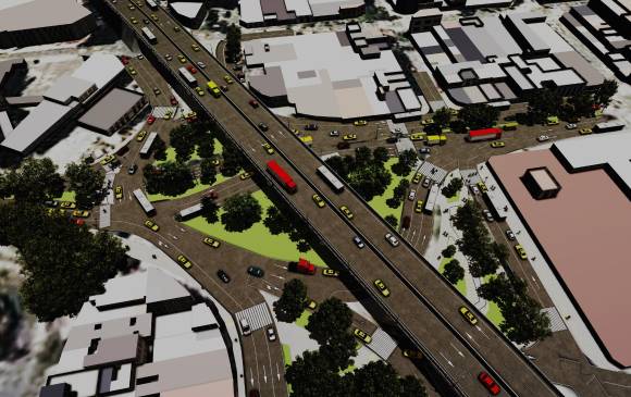 Así quedaría la intervención en la glorieta de Sandiego, según modelación en 3D. IMAGEN: Cortesía EDU Así quedaría la intervención en la glorieta de Sandiego, según modelación en 3D. IMAGEN: Cortesía EDU