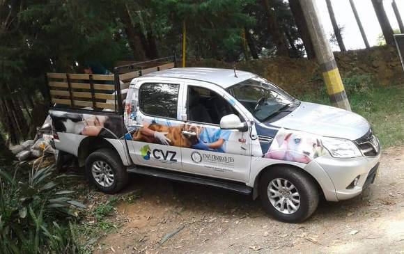 La ambulancia prestaba servicios de rescate animal. FOTO: Cortesía Universidad Ces.