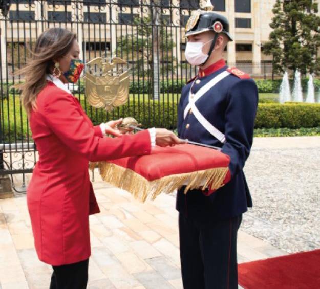 La espada de Simón Bolivar llegó al Palacio de Nariño. Foto: COLPRENSA