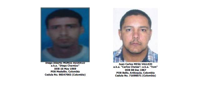 Estados Unidos reseña a dos cabecillas de "la Oficina" que no tienen orden de captura |