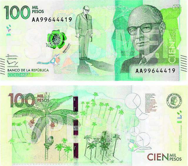 El nuevo billete homenajea a Carlos Lleras Restrepo. FOTO Cortesía